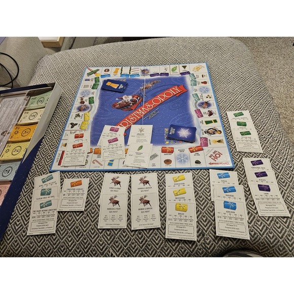 Chistmasopoly Monopoly Board Game- Late For The Sky- Incomplete, See Pictures - Picture 14 of 16